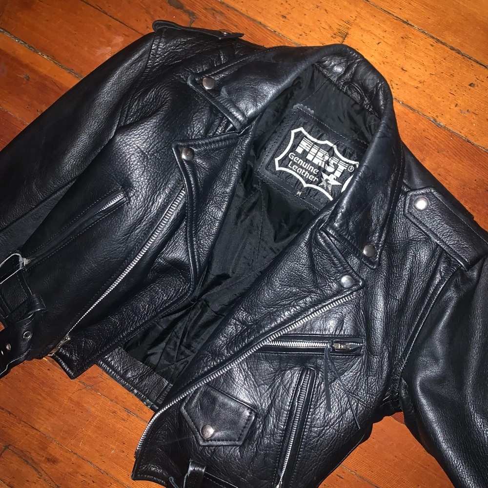 HOLY GRAIL VTG CROPPED MOTO LEATHER JACKET 🙏🏼🦅